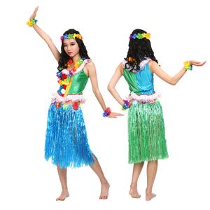 亲子环保演出服装cos草裙舞儿童舞蹈服装夏威夷草裙野人表演服装