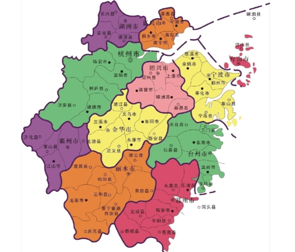 浙江行政地图