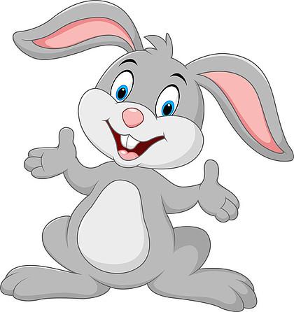 卡通可爱的兔子摆姿势