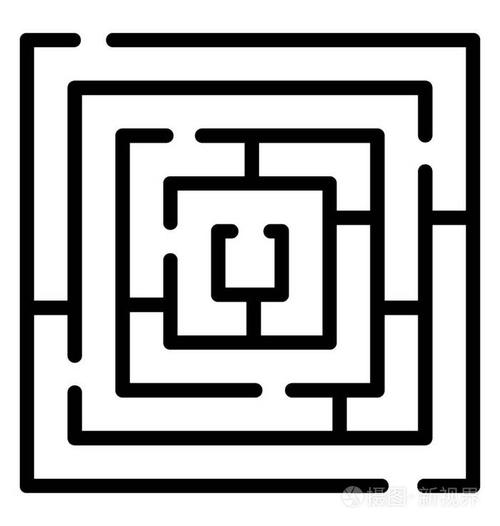 迷宫迷宫设计的线条图标