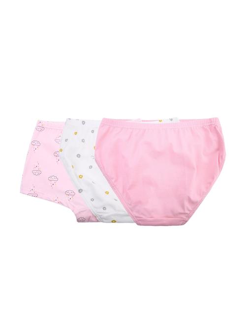 女童卡通印花内裤(三条装)粉色调