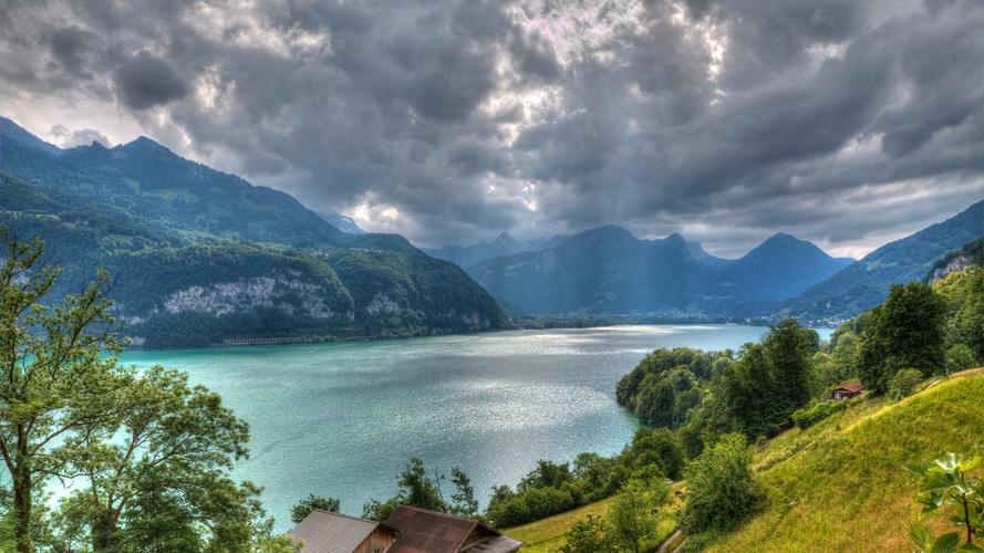 瓦伦湖湖阿尔卑斯山卢塞恩-风景高清壁纸 当前壁纸尺寸: 1920 x 1080