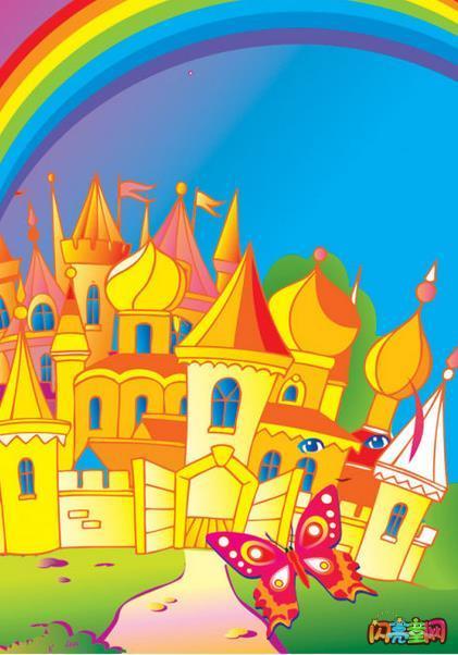儿童彩色城堡简笔画