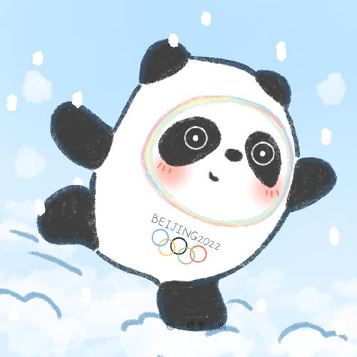 2022北京冬奥会吉祥物冰墩墩和雪容融简笔画图片