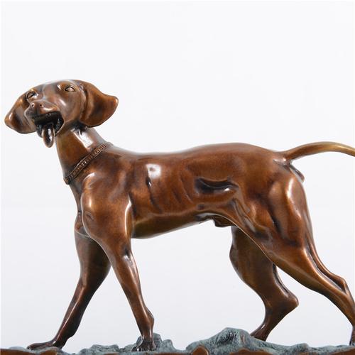 宇达创意礼品仿复制国礼吉祥办公室家居铜摆件《铜雕猎犬》铜像