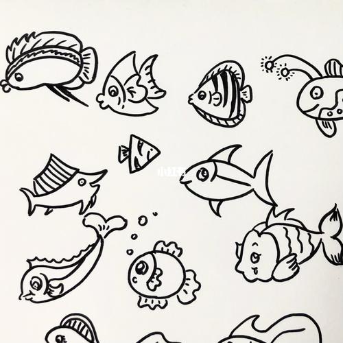 简笔画|各种各样的鱼儿95 第一波_简笔画_画个简笔画_文化_绘画