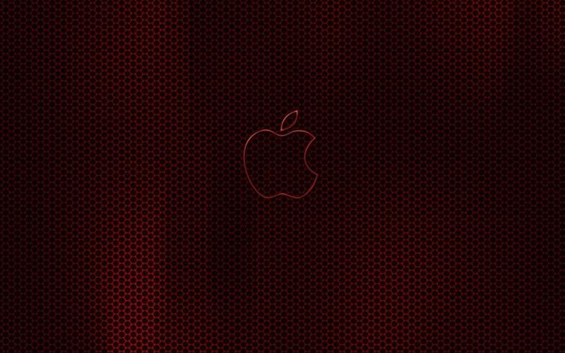 苹果暗红色的发光壁纸
