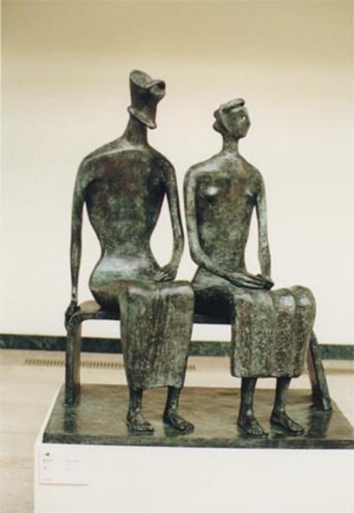 20世纪雕塑亨利摩尔国王与王后