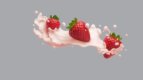 壁纸 草莓,粉红色的牛奶