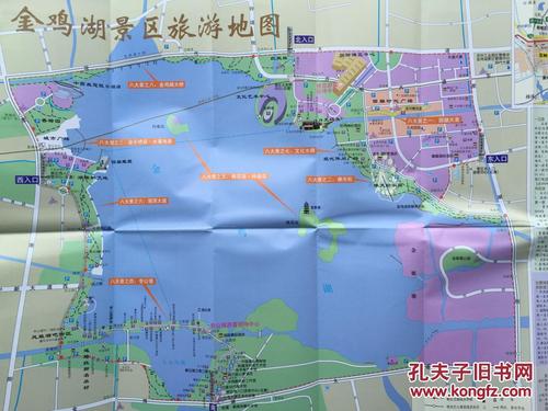 苏州金鸡湖景区旅游手绘地图 苏州地图 苏州市地图