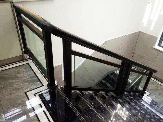 铝合金楼梯扶手室内阳台栏杆护栏中式铁艺纹楼梯玻璃扶手上门安装 一