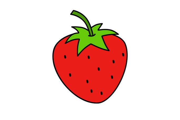 美味的香甜草莓简笔画 - 元艺考