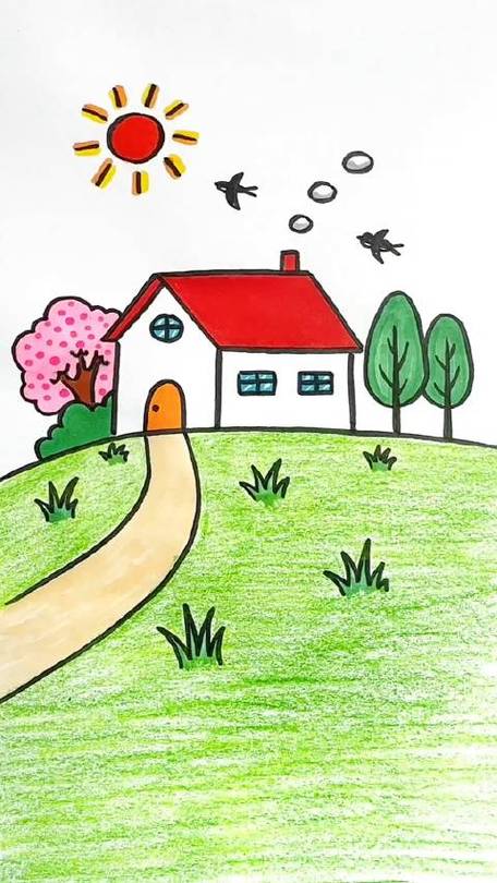 一起来画春天#儿童简笔画 #秒懂创意的微博视频