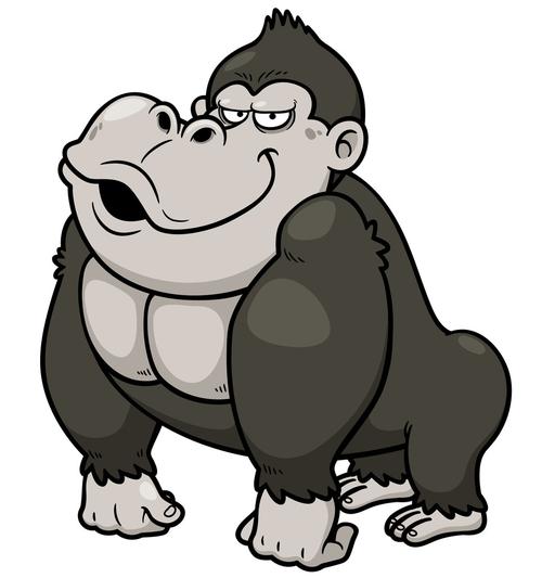 大猩猩卡通,大猩猩漫画的矢量图解