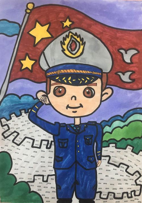 万江新村幼儿园"向军人致敬"绘画比赛