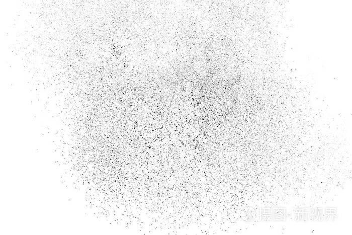 白色背景上的黑色颗粒状纹理.灰尘覆盖.深色噪音颗粒.