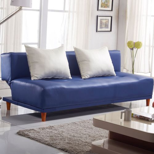 博菲优诺 双人沙发床 折叠皮沙发 蓝色