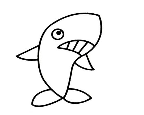 简单好看的大鲨鱼简笔画鲨鱼