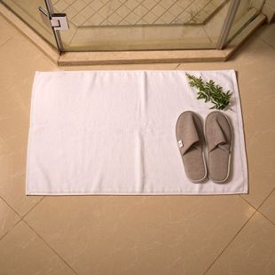 酒店浴室地巾 纯棉地垫卫生间脚垫 厂家定制批发纯白白色地巾400g