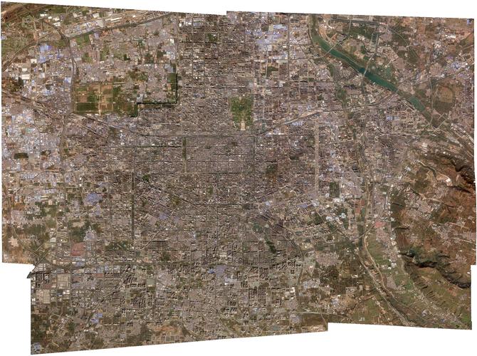 【卫星图看城市系列】dg在2017年11月拍摄的西安地区影像全景影像!