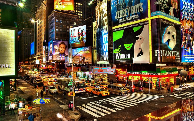 美国纽约时代广场街道城市夜景图片分享