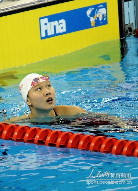 举行的2011年游泳世锦赛女子100米仰泳决赛中,中国选手赵菁发挥出色