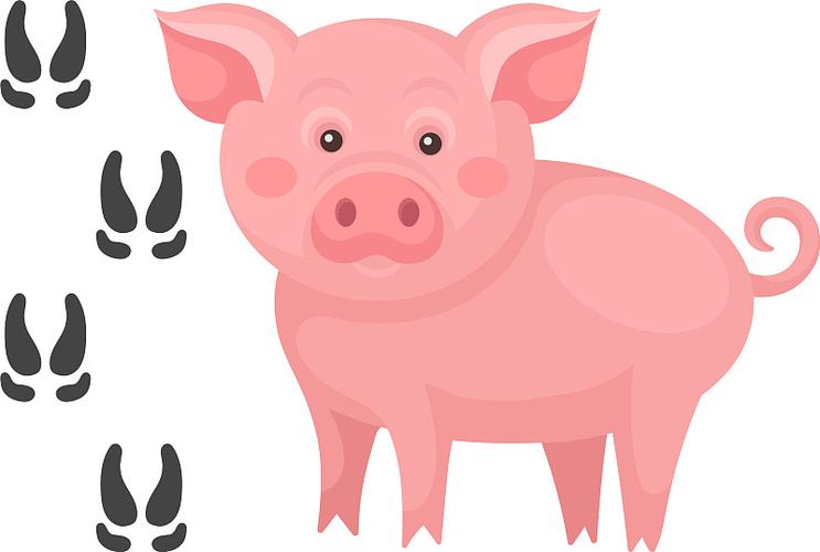 粉红猪和他的脚印农场动物驯养图片
