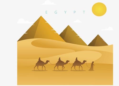 骆驼在沙漠中行走的简笔画