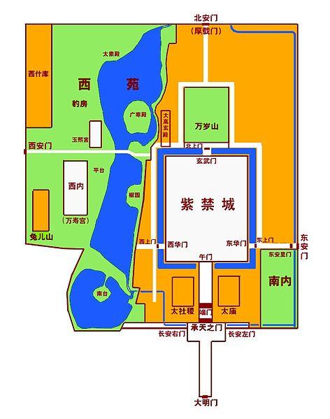 明朝时期北京皇城平面