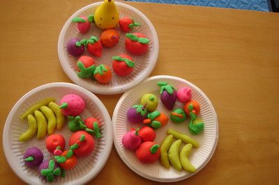 彩泥水果蔬菜作品图片幼儿园手工 彩泥橡皮泥水果西瓜的做法梨子彩泥