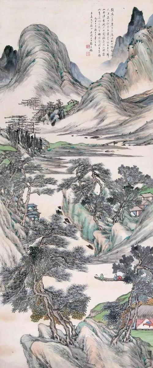 张石园:民国山水画大家,海上著名书画家作品欣赏
