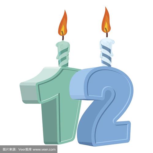 蛋糕,生日,蜡烛,数字,12岁到13岁
