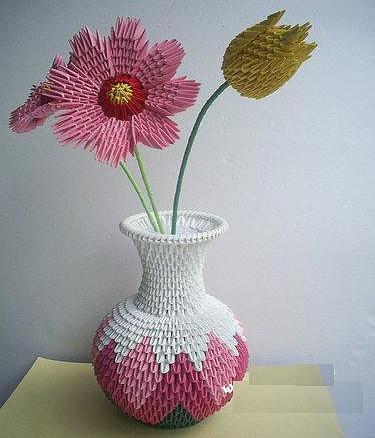 怎么做折纸花瓶图片