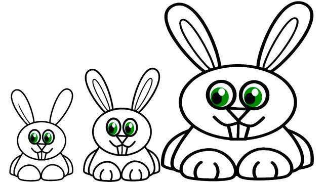 三只小兔的简笔画