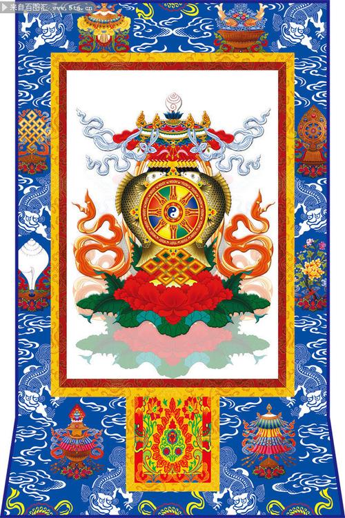 藏传佛教八宝图案-psd素材-百图汇设计素材