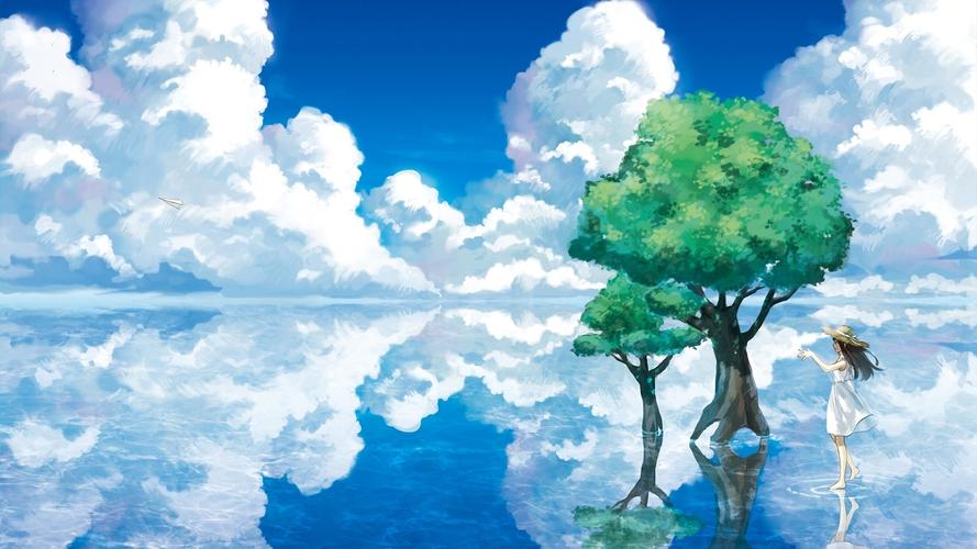 动漫动画自然天空云水animationnatureskycloudswater壁纸图片
