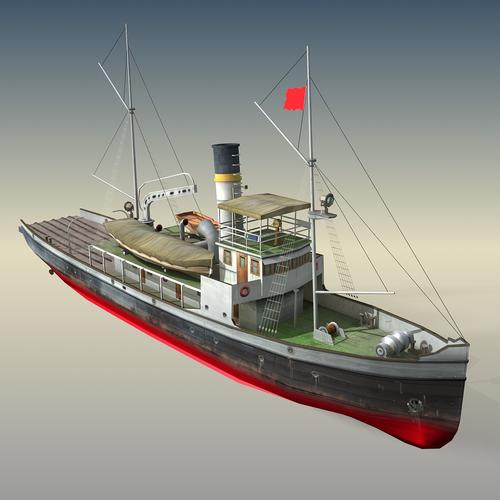 拖船3d模型