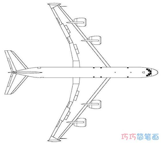 大型客机素描怎么画简单又漂亮_飞机简笔画图片 - 巧巧简笔画