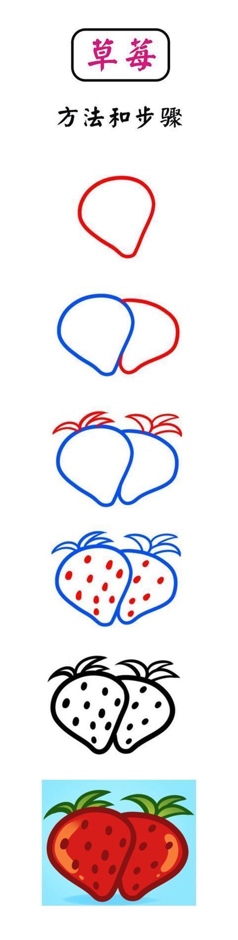 儿童简笔画:一步一步教您13种水果的画法