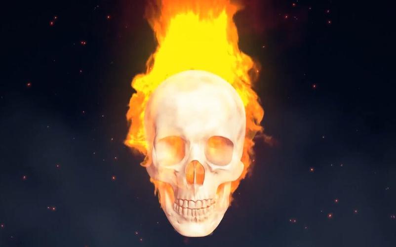 c4d教程 恶灵骑士火焰骷髅头 fire skull