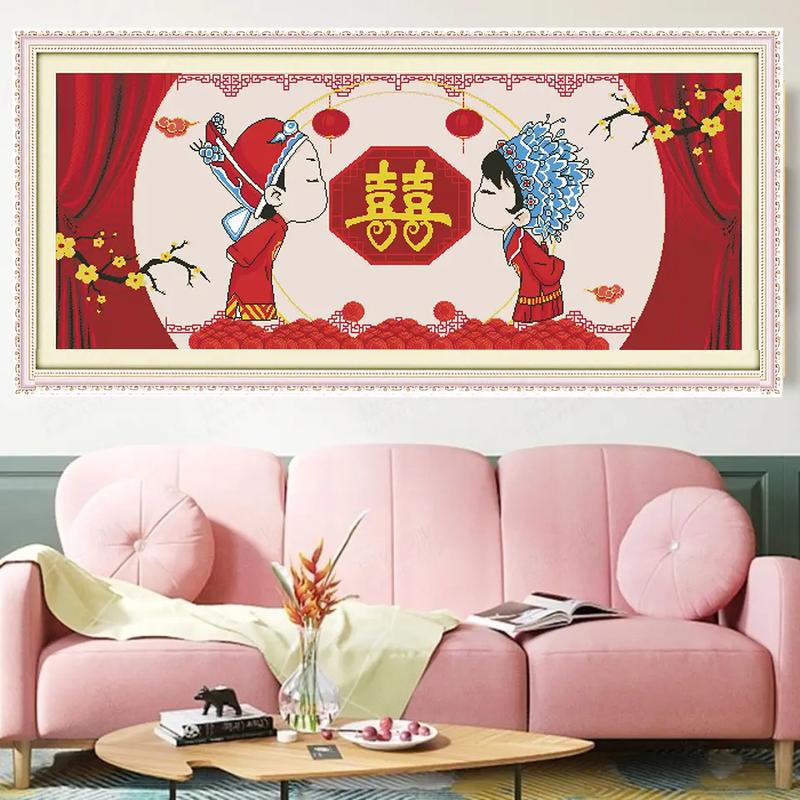 用爱阁十字绣,轻松打造简约唯美的中国风客厅卧室.