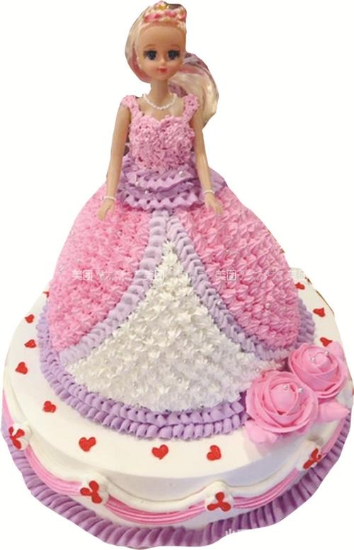 芭比娃娃  规格   蛋糕类型 3磅 圆形 卡通蛋糕  保鲜条件  0-4℃保存