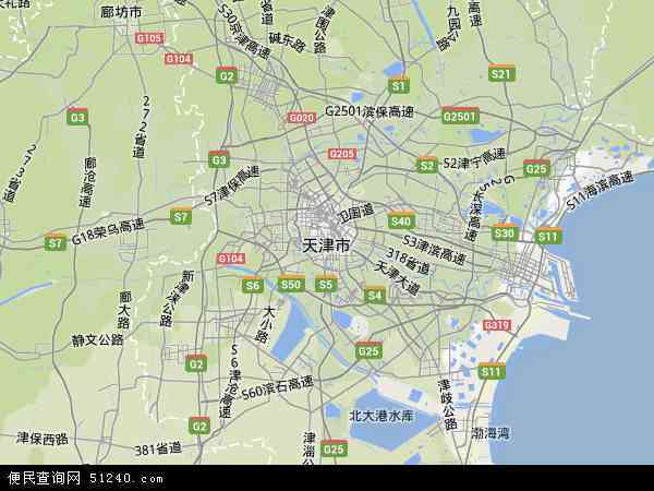 天津市地形地图