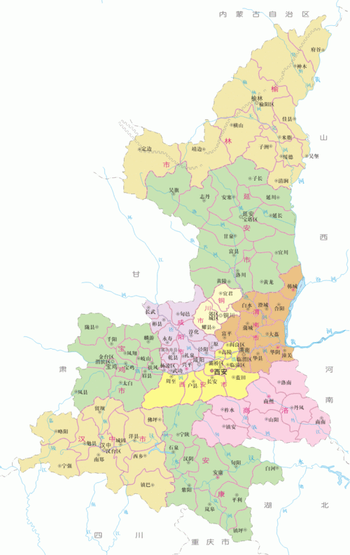 地图视界陕西省行政区划沿革19491999