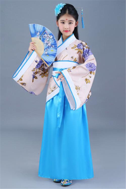 儿童古装汉服小女孩公主贵妃中国风宫廷拖尾古代衣服女童仙女服装