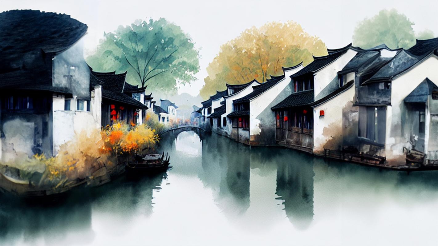 中国风水彩画,希望你喜欢#美的风景线# #美图# #水彩画