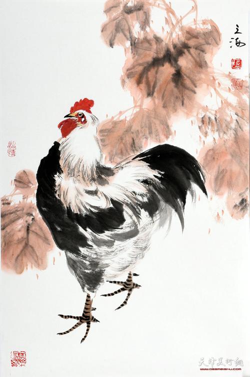 天津著名画家陈之海写意画鸡作品欣赏 |中国画|天津美术网-天津美术界
