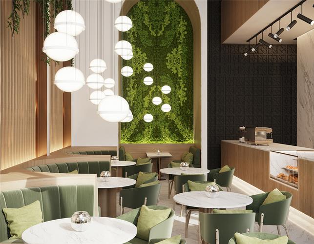 清新自然原木风轻食餐厅设计