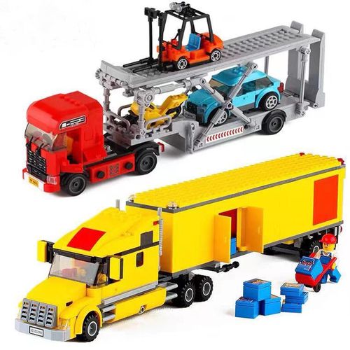 城市汽车运输工程货车大卡车男孩兼容乐高拼装积木模型玩具8-12岁