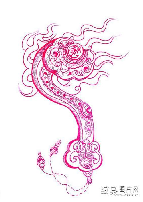 中华民族传统吉祥物如意纹身图案及手稿欣赏